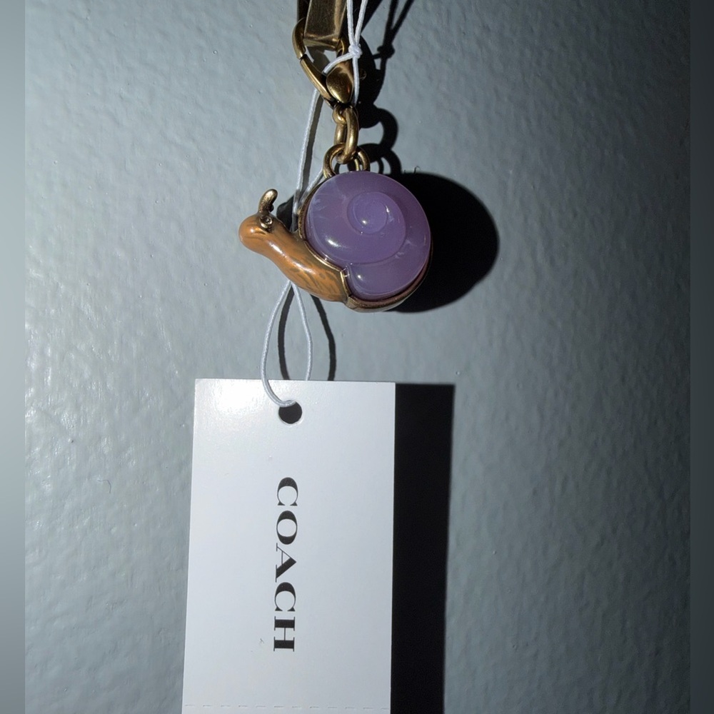 Coach Purple Snail Key Charm with Brass Clasp - Picture 5 of 5